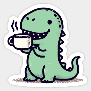 Retro kawaii tea rex tyrannosaurus Sticker